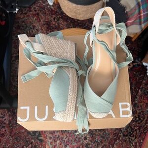 JustFab Lace-Up Wedge Espadrilles